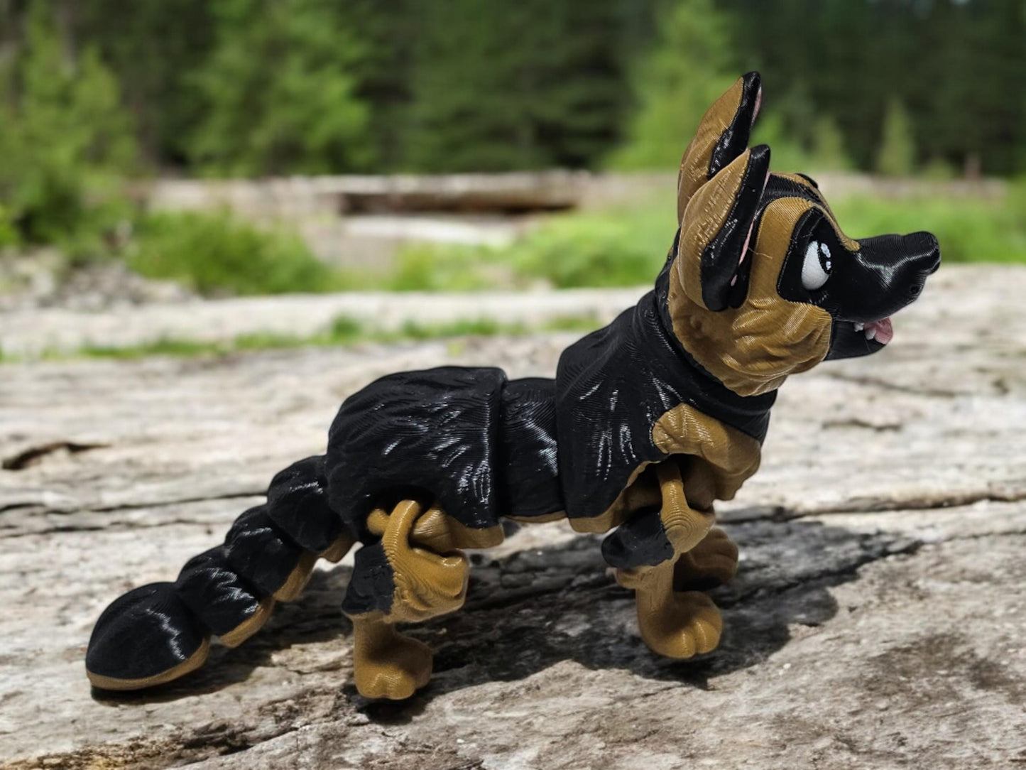 3D Printed German Shepherd Dog - Realistic GSD Figurine, Alsatian Dog Model, PLA Plastic Craft, Cute Pet, plus optional kennel