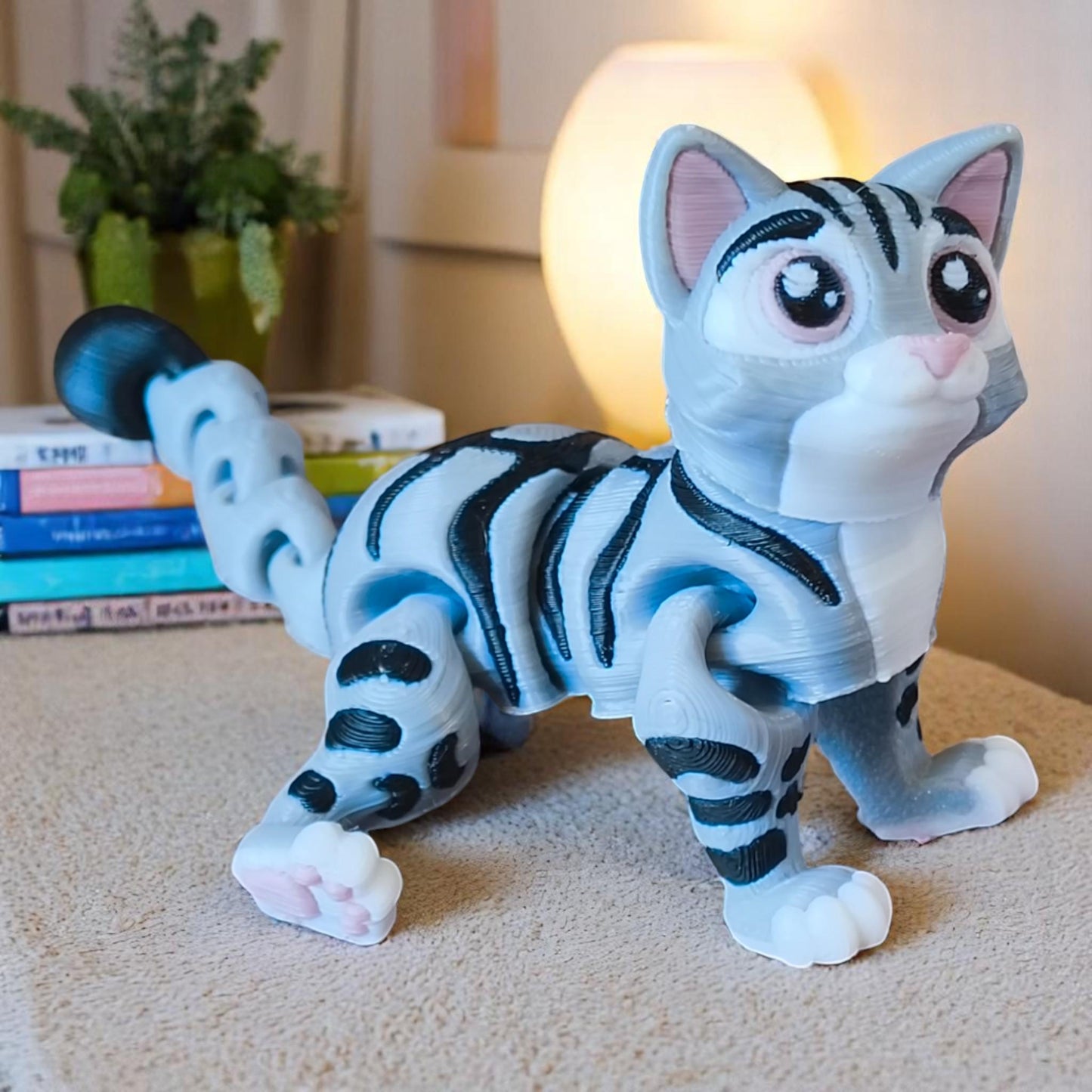 Flexi Cat model, Black Maine Coon, grey Tabby Cat, Ginger Cat, Articulated Cat models, Cute flexi cats.