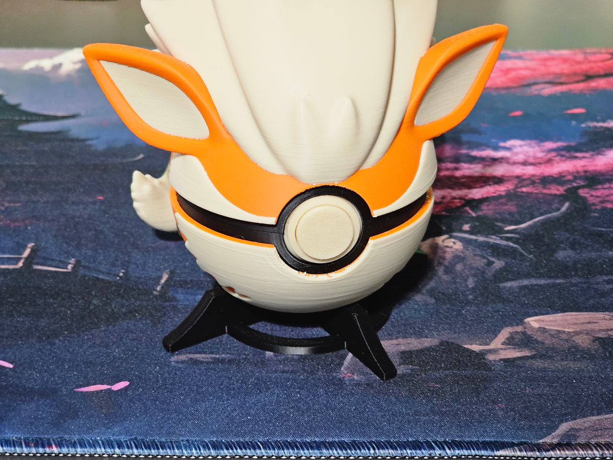 🌟 3D Printed  Arcanine Pokéball with Stand & Mini  Arcanine Figure – Opening Pokéball for Collectors & Fans 🌟