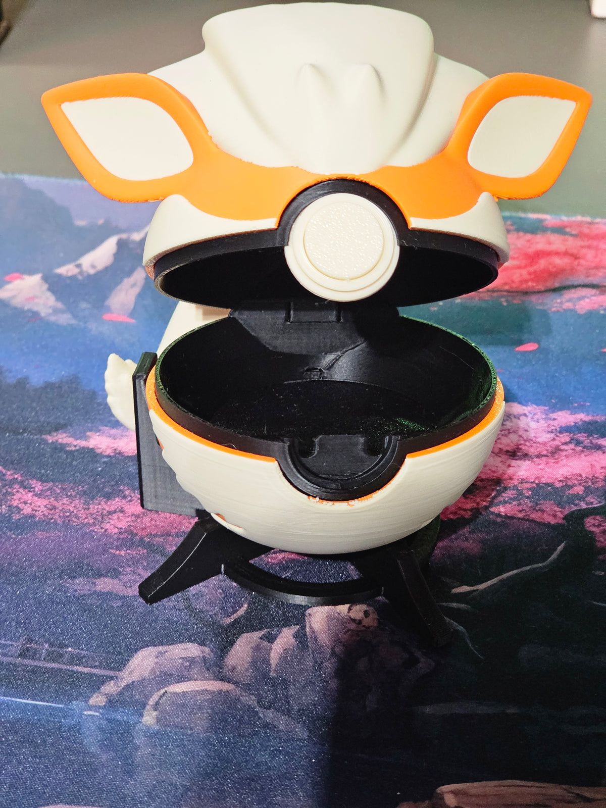 🌟 3D Printed  Arcanine Pokéball with Stand & Mini  Arcanine Figure – Opening Pokéball for Collectors & Fans 🌟