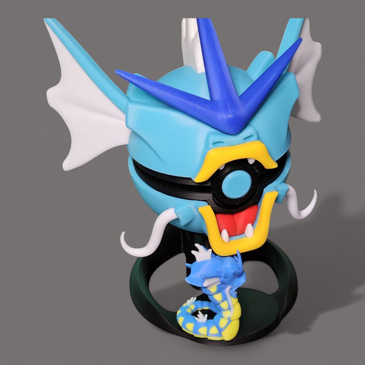 🌟 3D Printed Eevee Gyarados with Stand & Mini  Gyarados Figure – Opening Pokéball for Collectors & Fans 🌟
