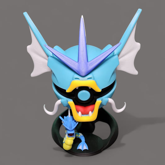 🌟 3D Printed Eevee Gyarados with Stand & Mini  Gyarados Figure – Opening Pokéball for Collectors & Fans 🌟