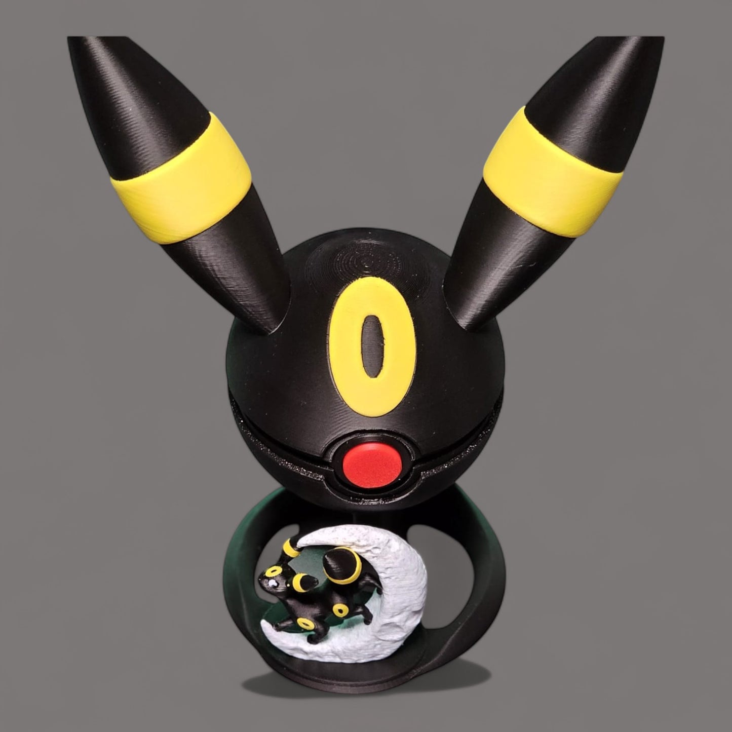 🌟 3D Printed  Umbreon Pokéball with Stand & Mini Umbreon Moon Figure – Opening Pokéball for Collectors & Fans 🌟