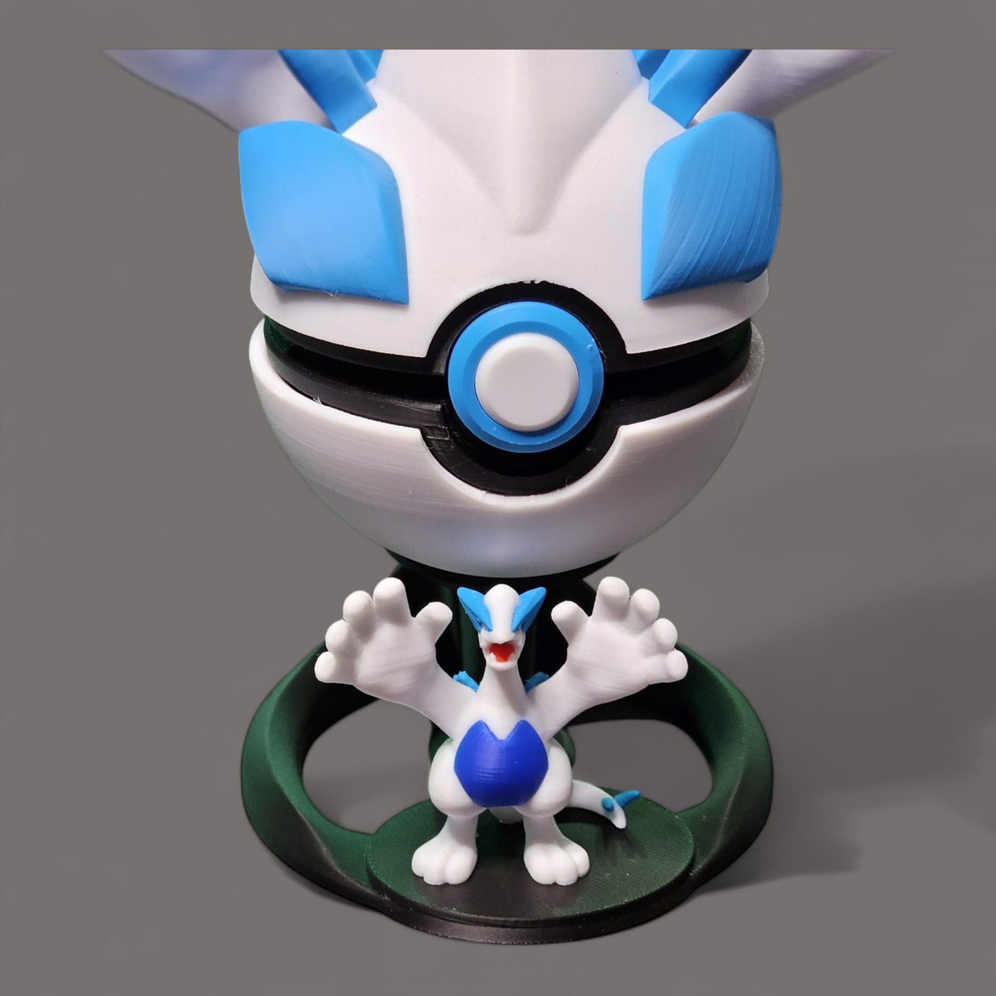 🌟 3D Printed  Lugia Pokéball with Stand & Mini  Lugia Figure – Opening Pokéball for Collectors & Fans 🌟