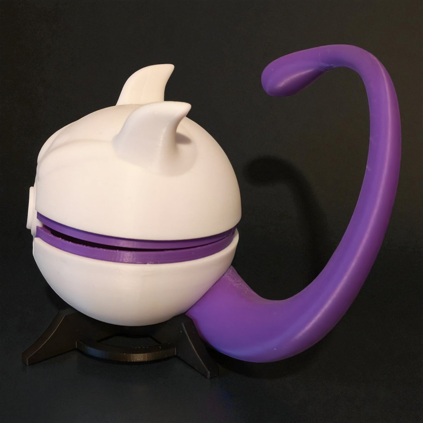 🌟 3D Printed MewTwo Pokéball with Stand & Mini  MewTwo Figure – Opening Pokéball for Collectors & Fans 🌟