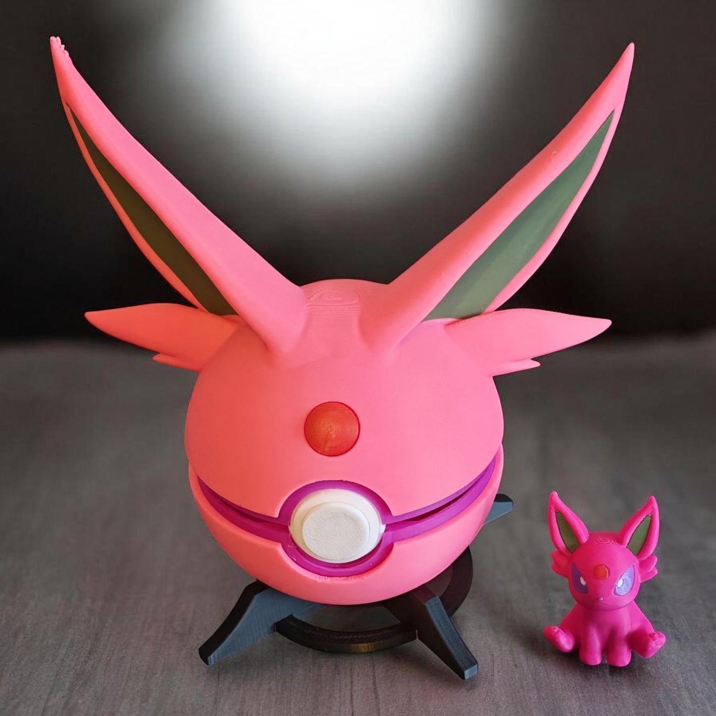 🌟 3D Printed Espeon Pokéball with Stand & Mini Espeon Figure – Opening Pokéball for Collectors & Fans 🌟