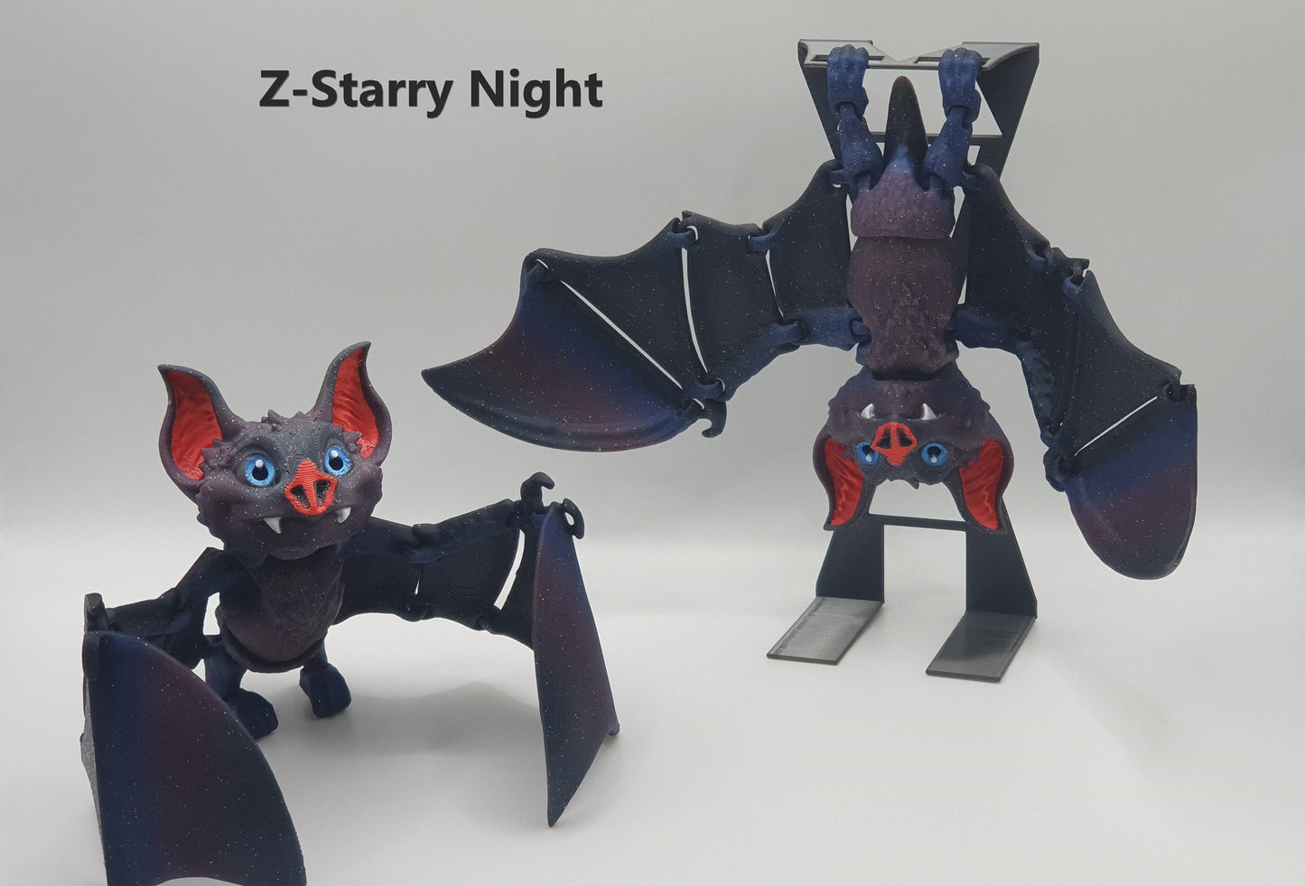 Adorable 3D Printed Bat, Flapping Articulated Wings, Desktop Toy