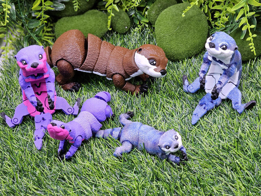 Adorable 3D Printed Otter Figurine, Articulated, Perfect Gift for Animal Lovers
