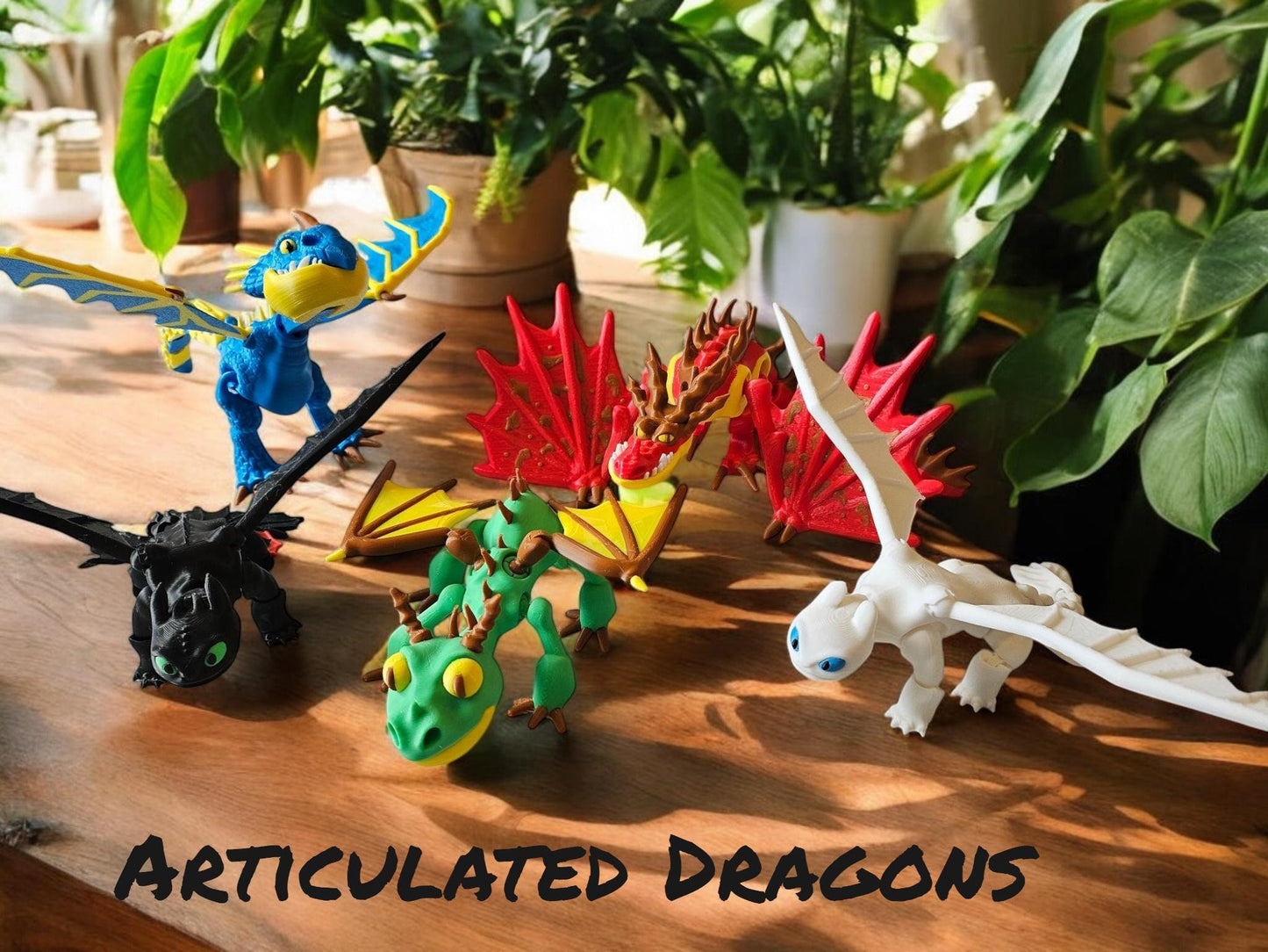 How to Train Your Dragon, Articulated Models - Toothless, Light Fury, Stormfly, Hookfang, Terrible Terror, Meatlug and Cloudjumper