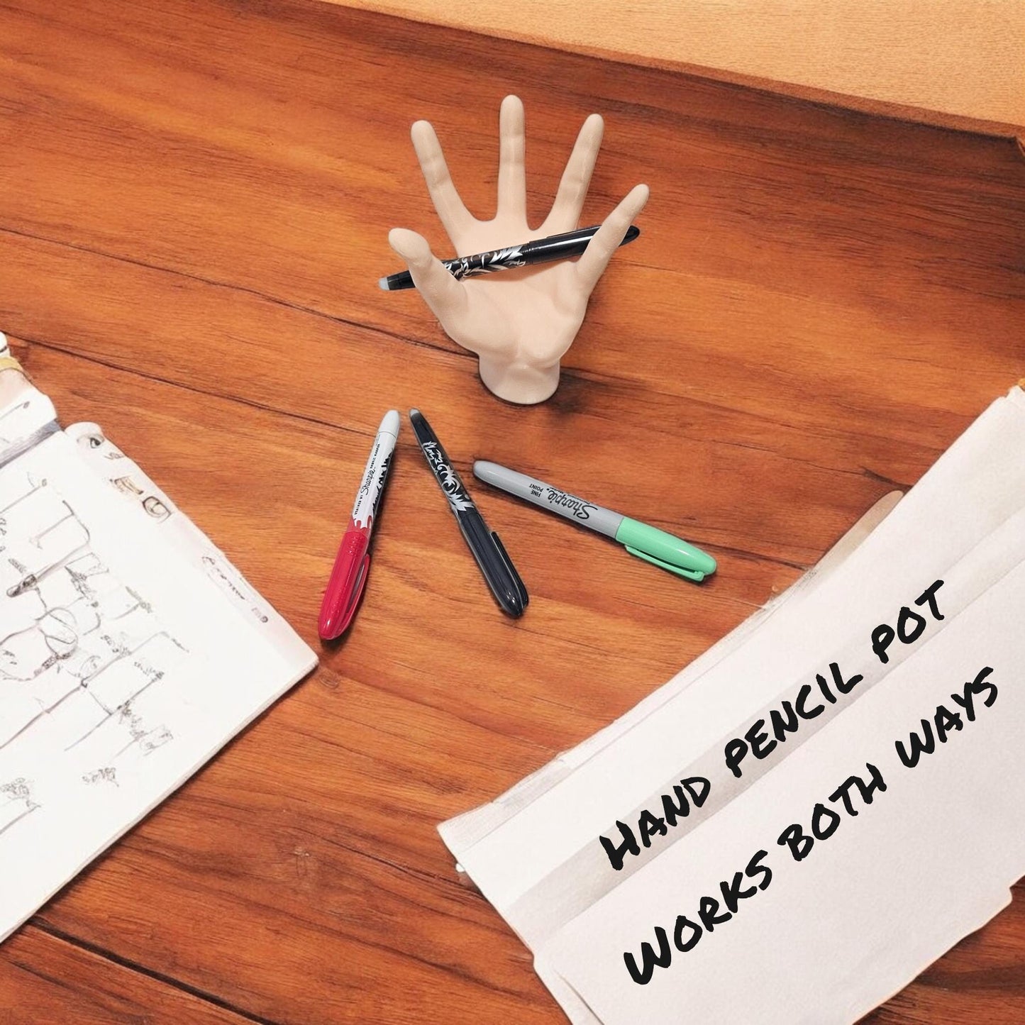 Quirky 3D Hand-Shaped Pen & Pencil Holder | Fun Desk Accessory and Unique Gift for Home Office