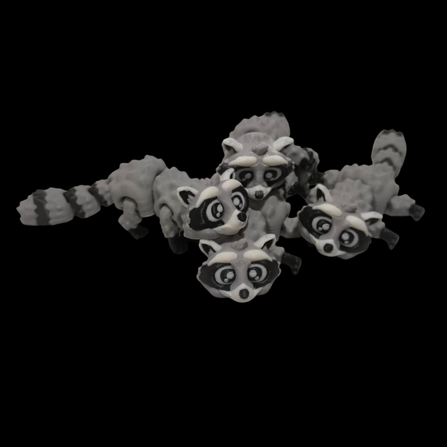 Charming Articulated Racoon with Trash Can - Cute Desk Buddy & Fidget Toy