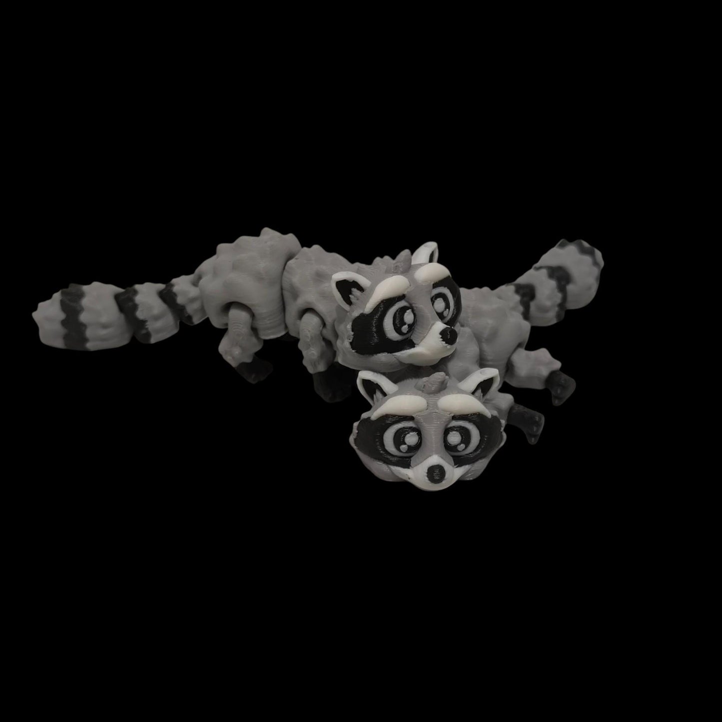 Charming Articulated Racoon with Trash Can - Cute Desk Buddy & Fidget Toy