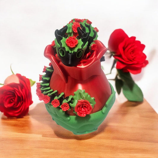 Romantic Rose Dragon with Dragon Egg, Valentine’s Gift for Her/Him, Anniversary Gift, Flower and Dragon Lovers, valentines gift