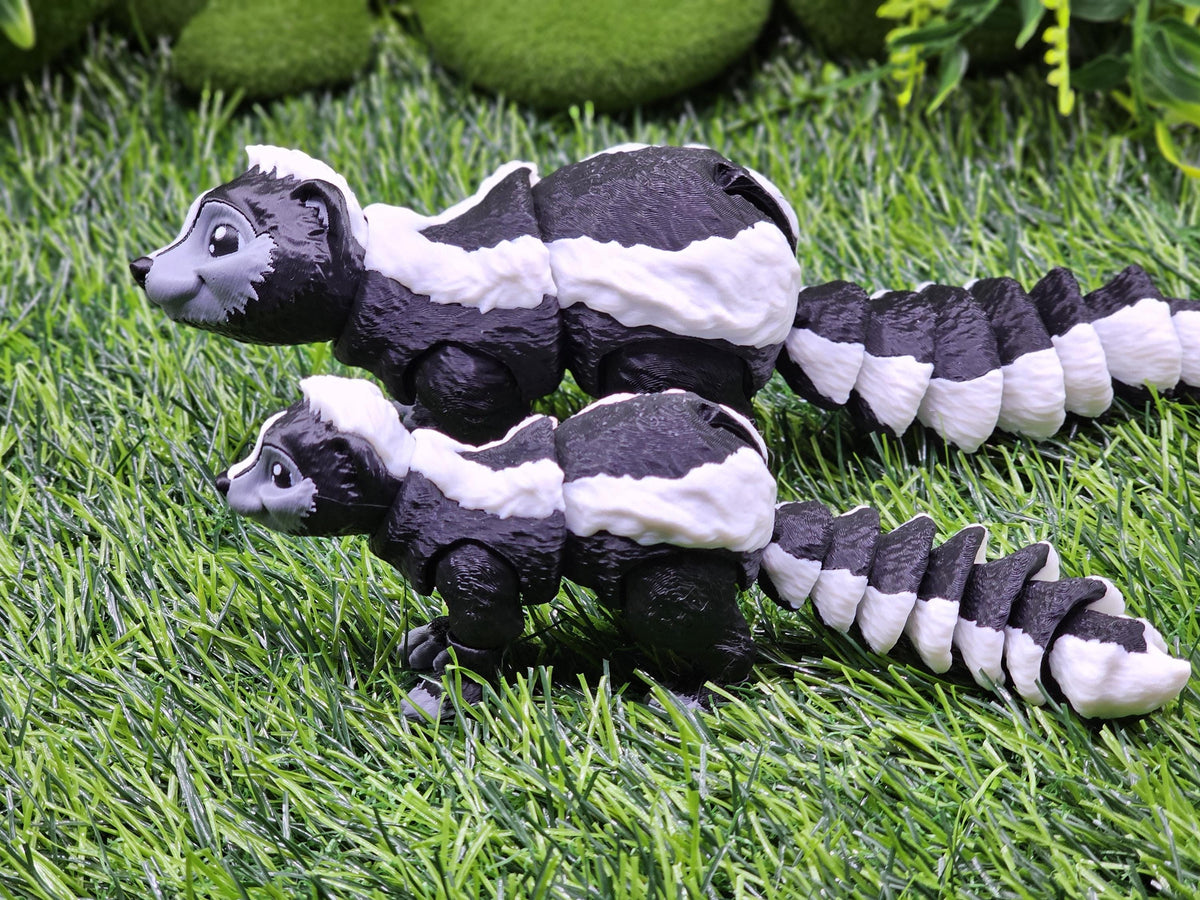 Articulated 3D Printed Skunk - Flexible Fidget | Poseable Animal Figur ...