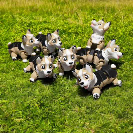 Title: Adorable 3D Printed Corgi Dog Figurine – Handmade Dog Lover Gift, Desk Decoration, Cute Corgi model. Plus optional Kennel
