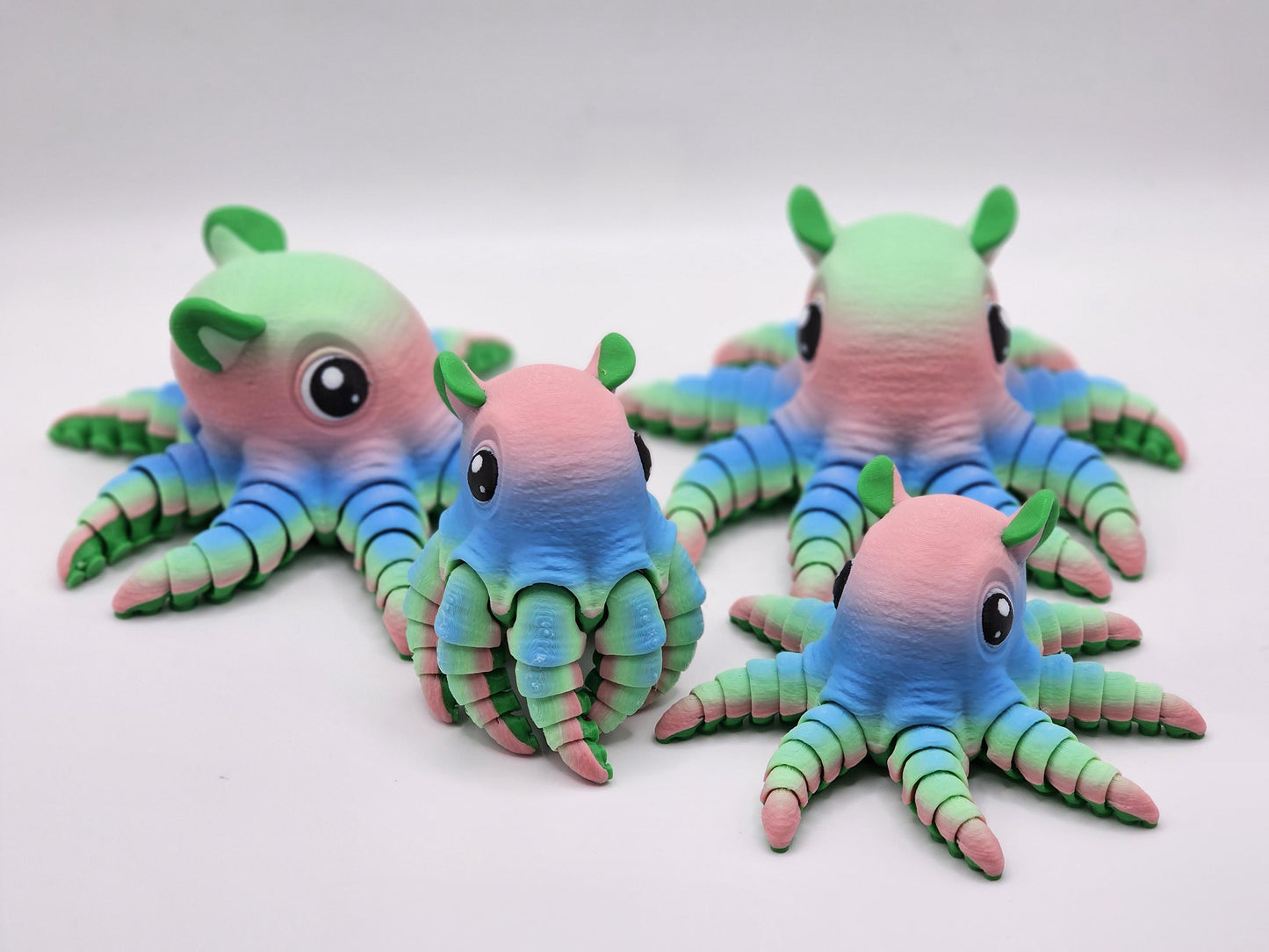 Adorable Flapjack Octopus 3D Print | Wiggly & Cute Fidget  | Ocean Animal Collectible