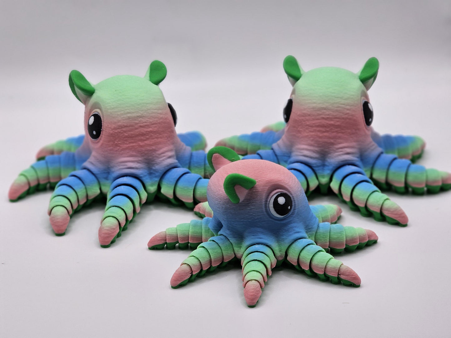 Adorable Flapjack Octopus 3D Print | Wiggly & Cute Fidget  | Ocean Animal Collectible