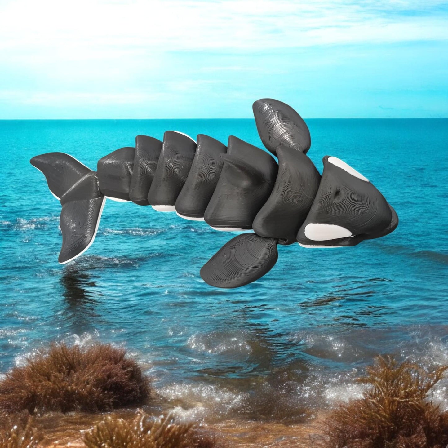 3D Printed Orca Killer Whale | Modern Marine Animal Decor | Whale Lover's Unique Gift | Ocean-Inspired Art | BoxSkull design
