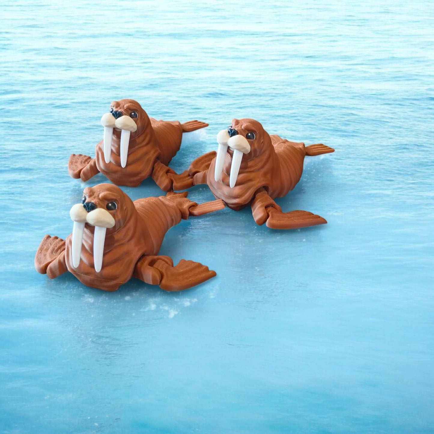 Cute 3D Printed articulated Walrus - Adorable Walrus model for Lovers of sea, marine creatures. Great gift for animal lovers | Sabre 3d