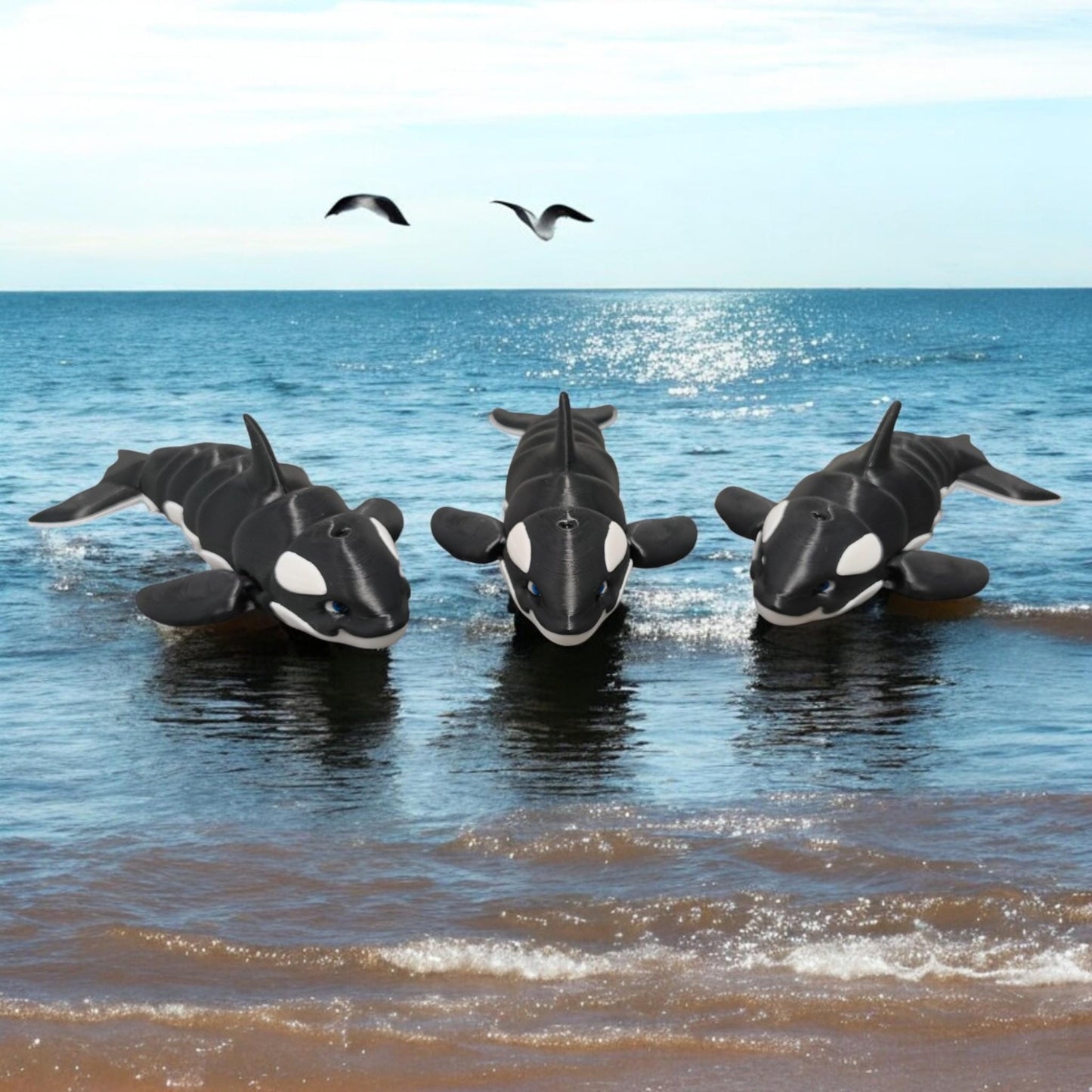 3D Printed Orca Killer Whale | Modern Marine Animal Decor | Whale Lover's Unique Gift | Ocean-Inspired Art | BoxSkull design