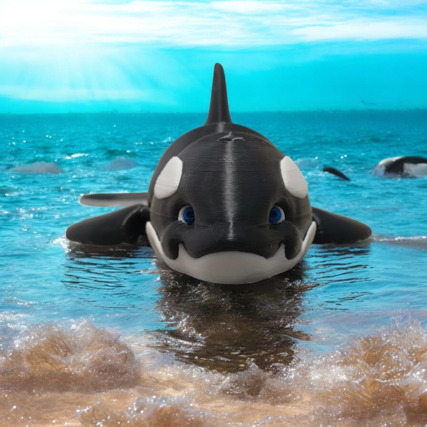 3D Printed Orca Killer Whale | Modern Marine Animal Decor | Whale Lover's Unique Gift | Ocean-Inspired Art | BoxSkull design