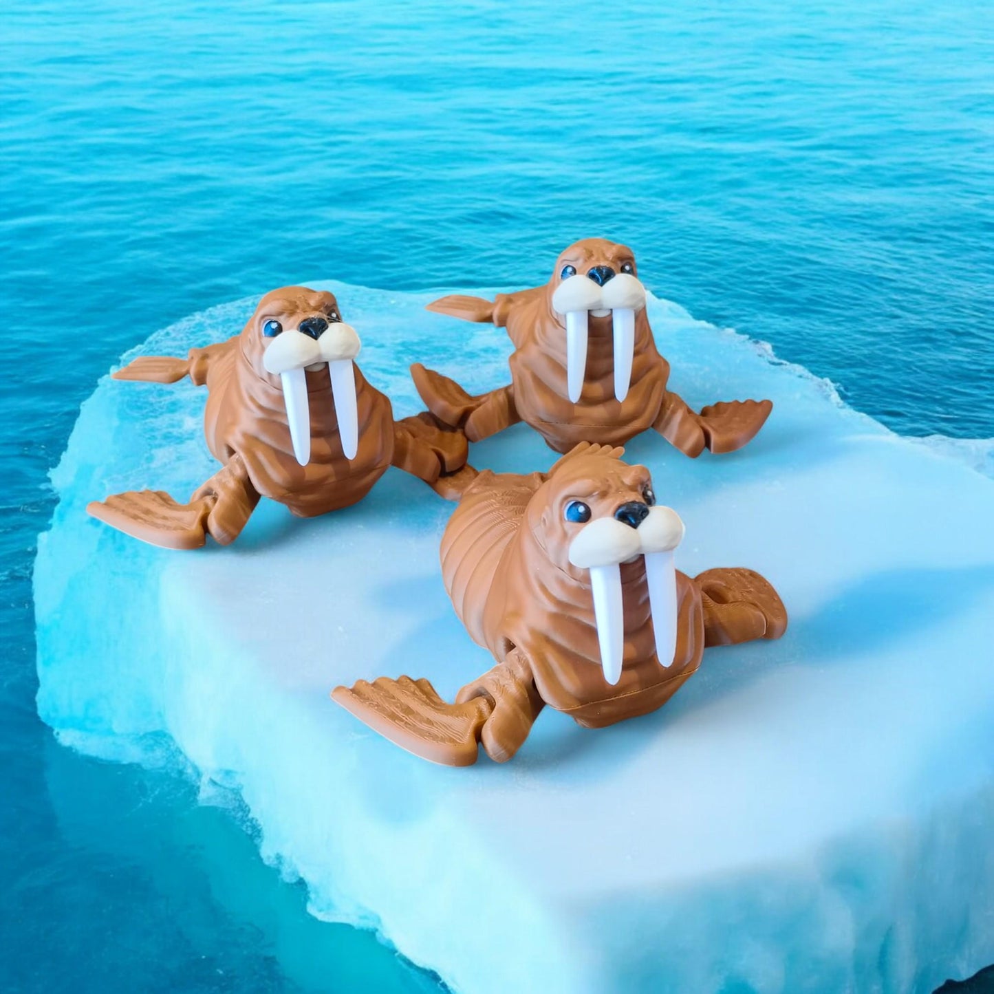 Cute 3D Printed articulated Walrus - Adorable Walrus model for Lovers of sea, marine creatures. Great gift for animal lovers | Sabre 3d