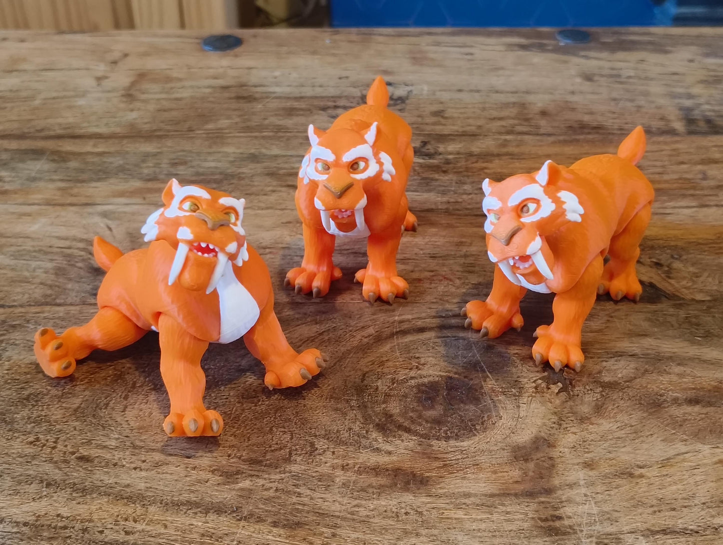 3D Printed Sabre-Tooth Tiger | Large Sabre-Tooth Tiger | Mini Sabre-Tooth Tiger in Cave Bundle | Mother & Pup Sabre-Tooth Tiger Set