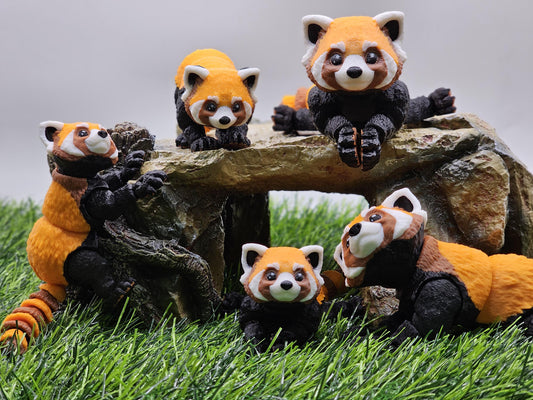 Articulated 3D Printed Red Panda Toy – Fully Poseable – PLA – Cute Desk Buddy – MatMireMakes Inspired – Fidget Animal Gift