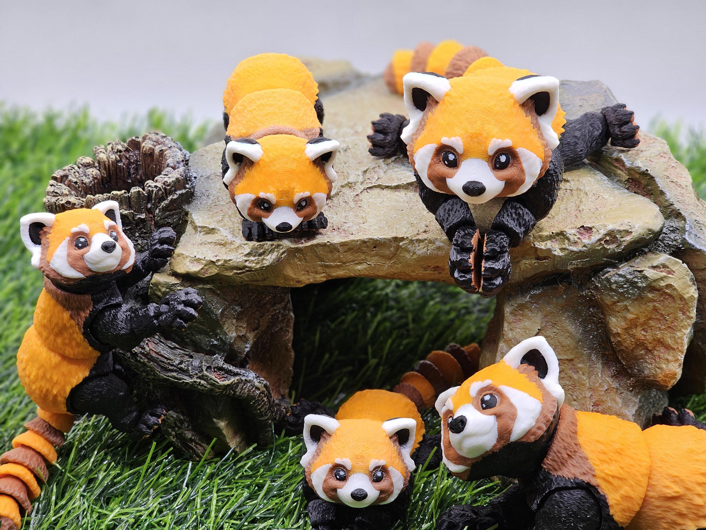 Articulated 3D Printed Red Panda Toy – Fully Poseable – PLA – Cute Desk Buddy – MatMireMakes Inspired – Fidget Animal Gift