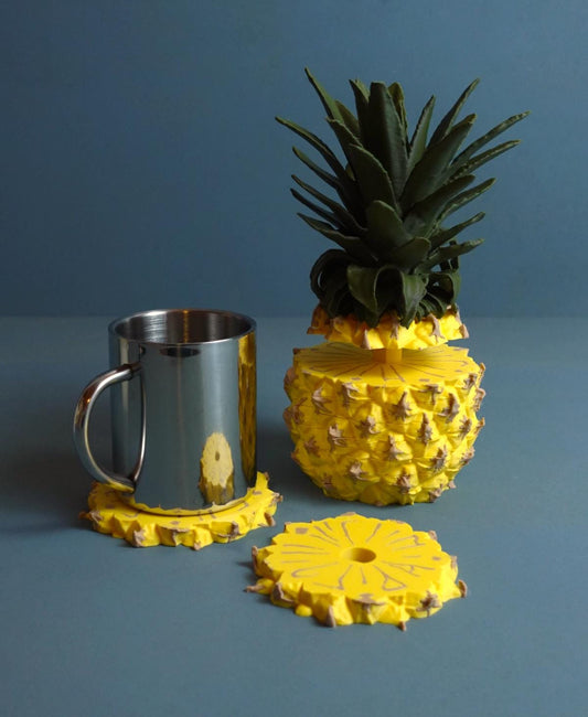 3D Printed Pineapple Coaster Set – Stackable Coasters (Set of 8) | Fun Tropical Decor | Designed by Gazzaladra
