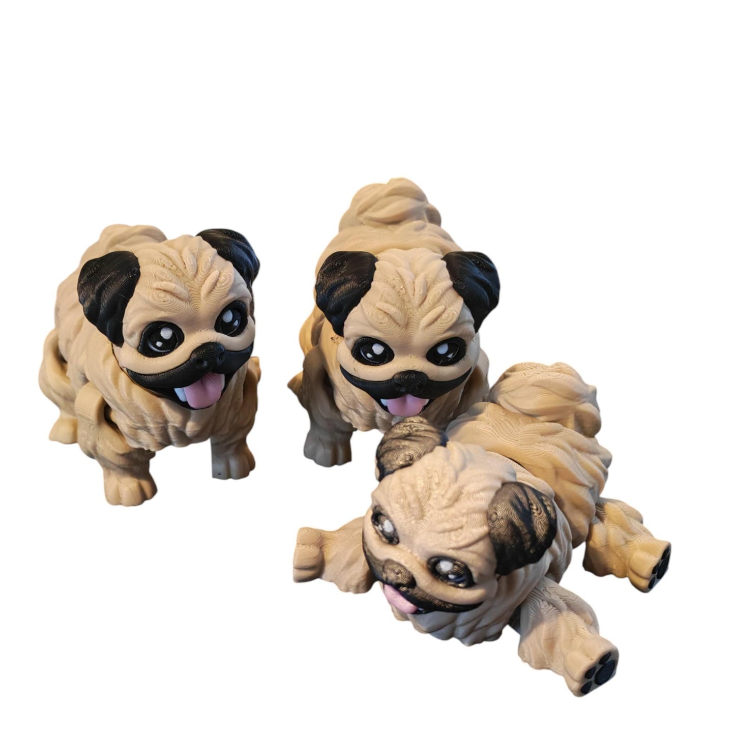 Flexi Pekingese Pup & Doghouse – 3D Printed Articulated model – Pet Lover Gift – Cute Display Companion